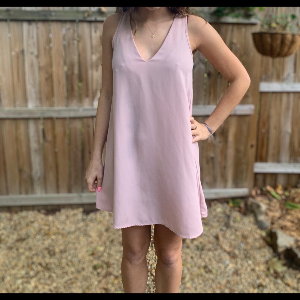 Pink V Neck dress
